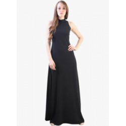 Black Coloured Solid Maxi Dress