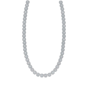 The Diamond Deal 14kt White Gold Mens Baguette Diamond Square Link Chain Necklace 17-1/4 Cttw